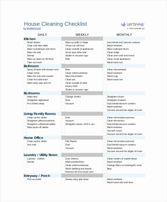 Professional House Cleaning Checklist Template New Editable Cleaning Schedule Template