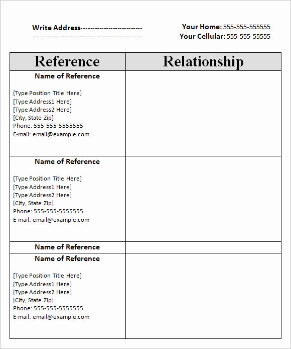 Professional Reference List Template Word Fresh Free 12 Sample Reference Sheets In Google Docs