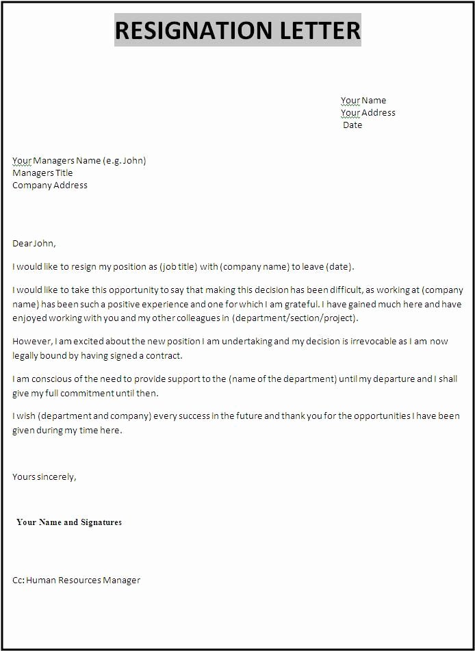 Professional Resignation Letter Template Best Of Resignation Letters Download Pdf Doc format