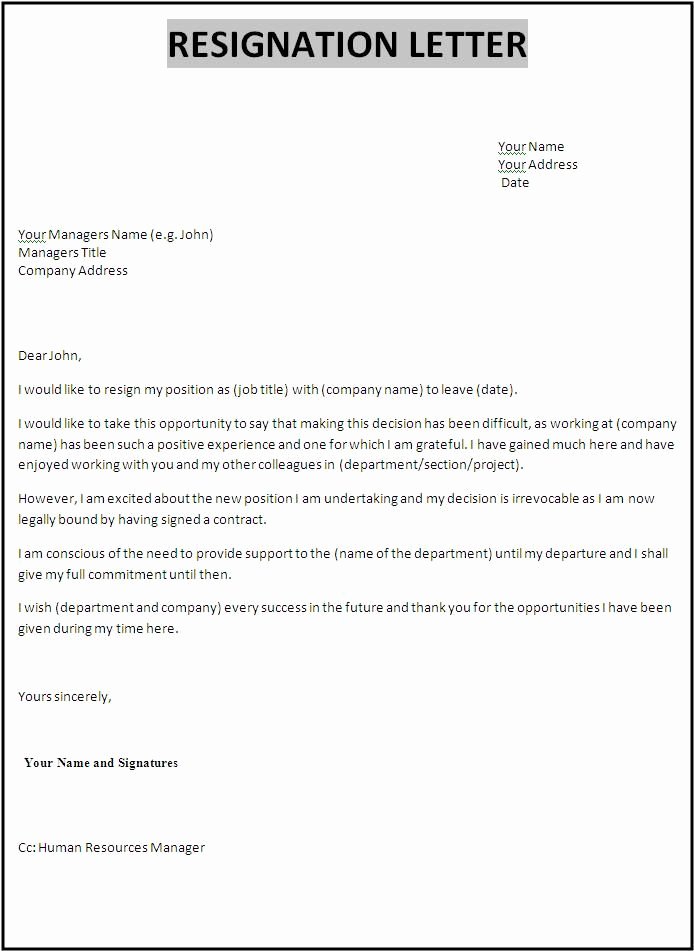 Professional Resignation Letter Template Luxury 8 Professional Resignation Letter Examples Pdf