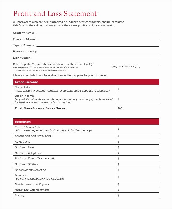 Profit and Loss Template Pdf Awesome Sample Profit and Loss form 9 Examples In Pdf Word