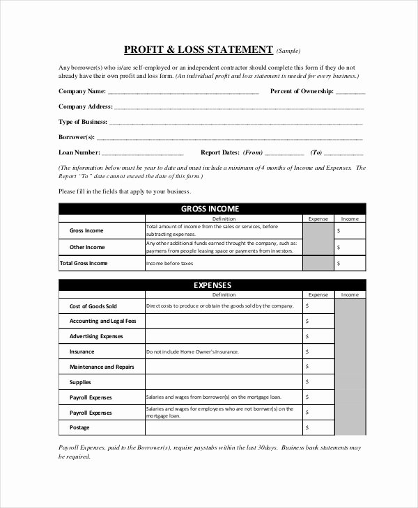 Profit and Loss Template Pdf New Profit &amp; Loss Statement Template 13 Free Pdf Excel