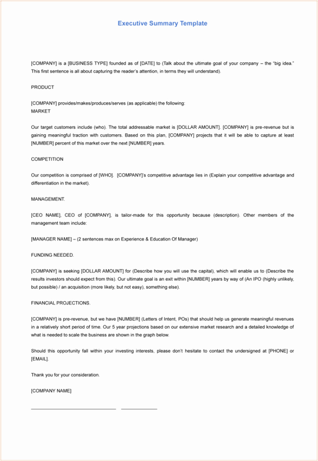 Project Executive Summary Template Inspirational 5 Executive Summary Templates for Word Pdf and Ppt