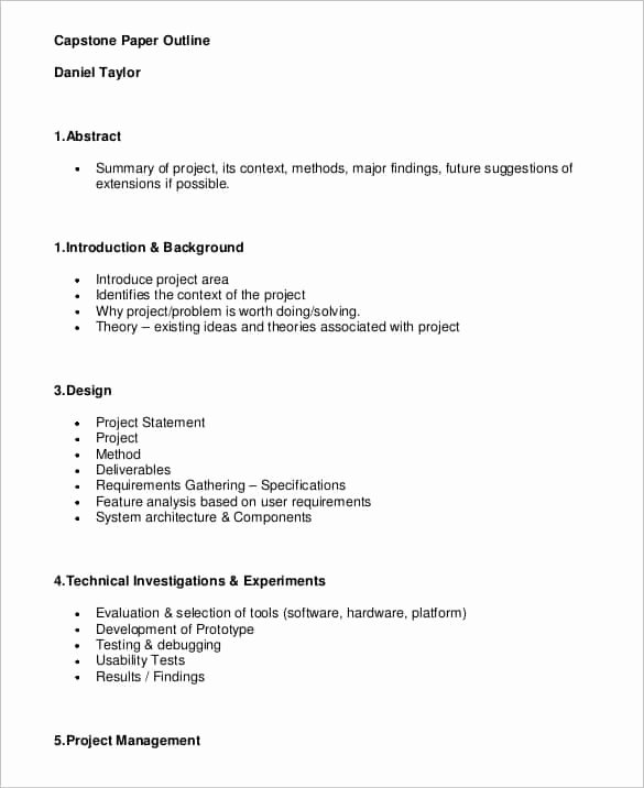 Project Outline Template Word Unique 5 Free Project Outline Templates Word Excel Pdf formats