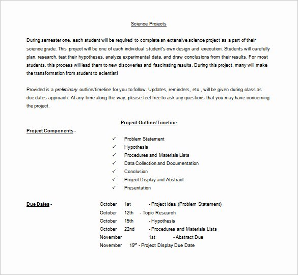 Project Outline Template Word Unique Project Outline Template 8 Free Word Excel Pdf format
