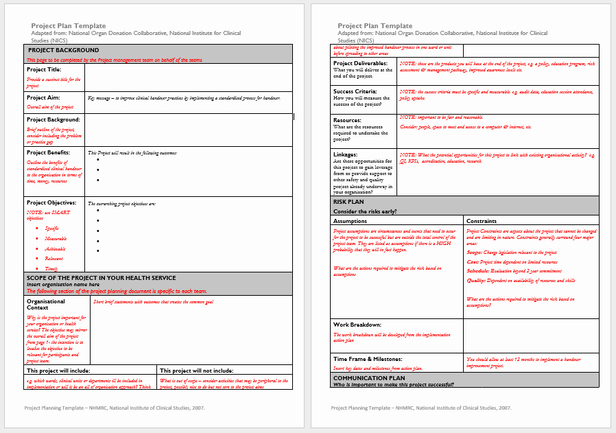Project Plan Template Word Elegant Project Plan Templates 18 Free Sample Templates