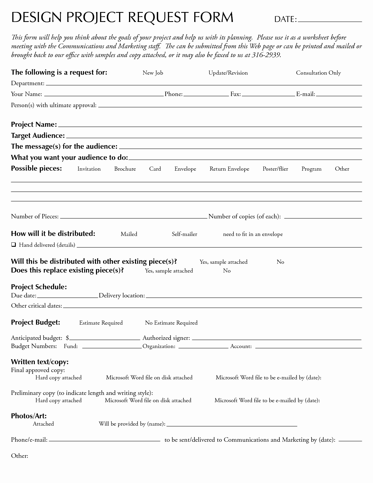 Project Request form Template Inspirational 7 Best Of Design Request Template Time F