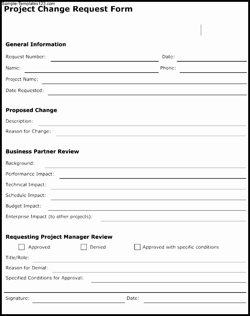 Project Request form Template Lovely 10 Best S Of Simple Change Request form Template