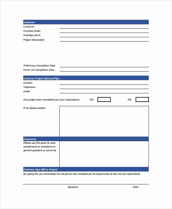 Project Sign Off Template Lovely 8 Sample Sign F form Templates Pdf