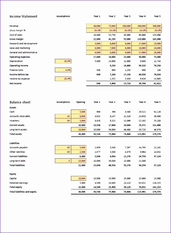 Projected Income Statement Template Inspirational 10 Projected In E Statement Template Excel