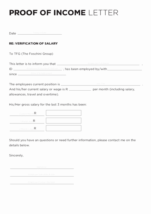 Proof Of Income Template Best Of Proof In E Letter Template Printable Pdf