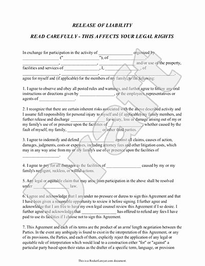 Property Release form Template Best Of Free Printable Liability Waiver forms form Generic