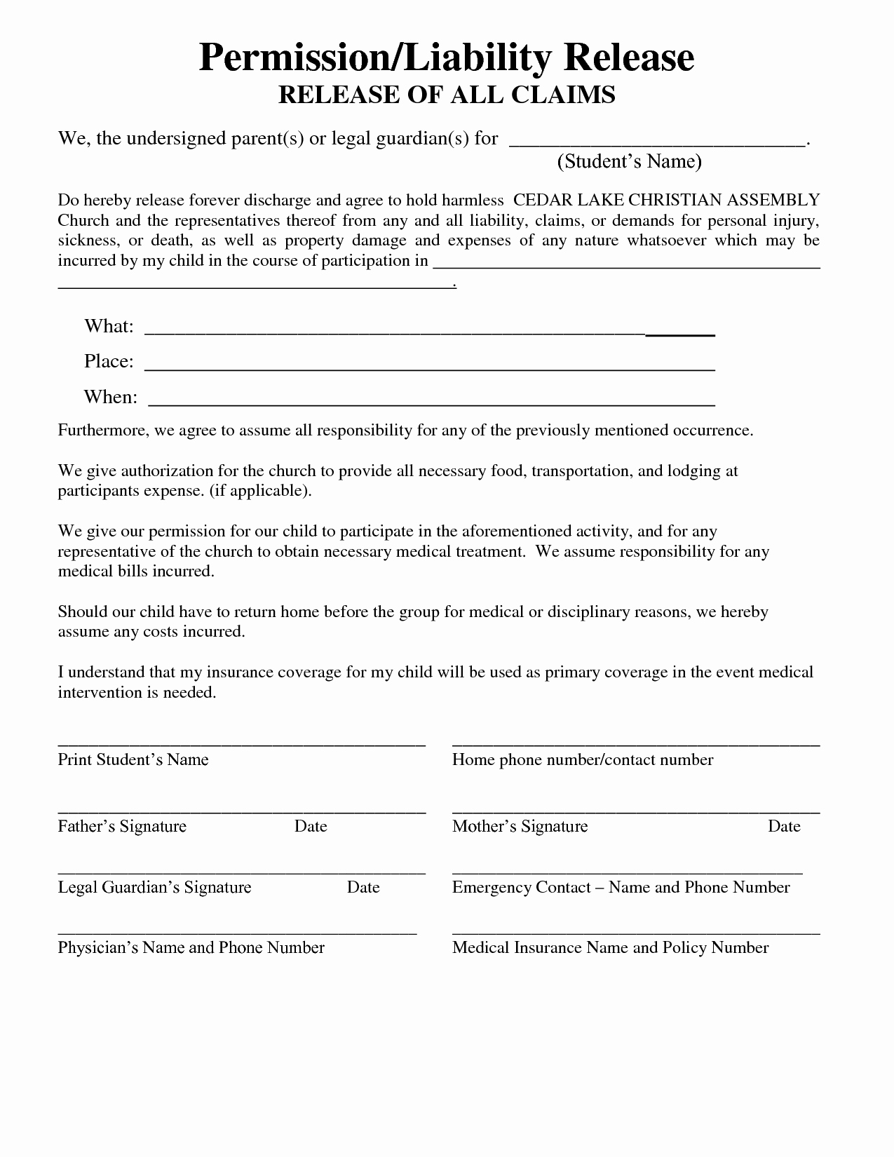 Property Release form Template Unique 29 Of Property Liability Release Template