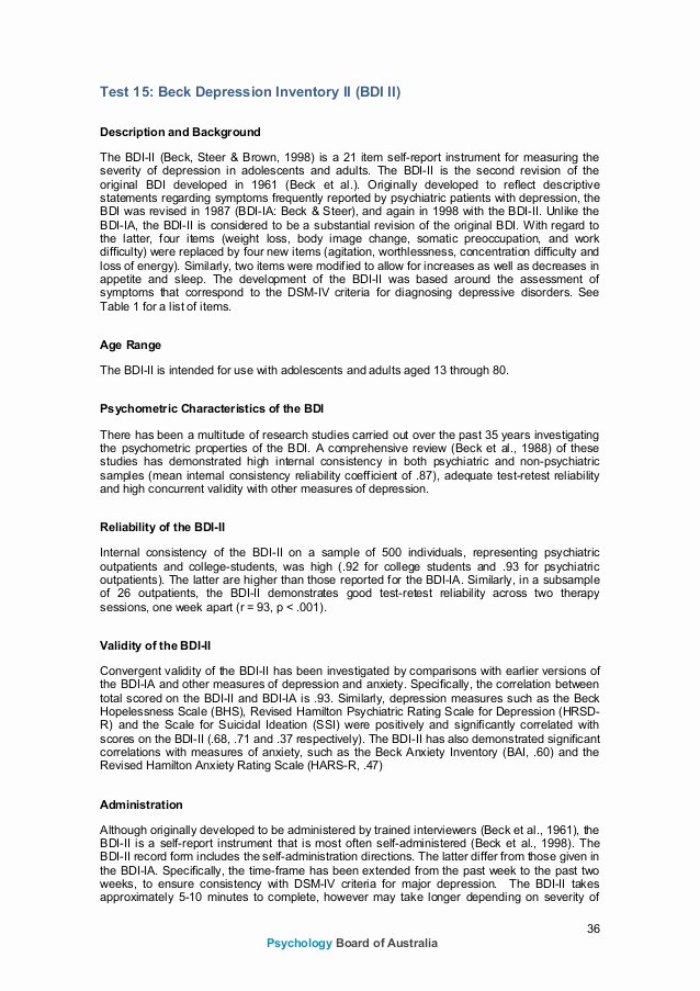 Psychological assessment Report Template Inspirational Psychology Board National Psychology Examination