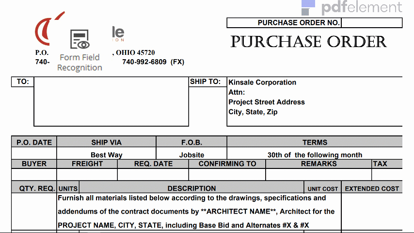 Purchase order Template Pdf Awesome Purchase order Template Free Download Edit Fill Create