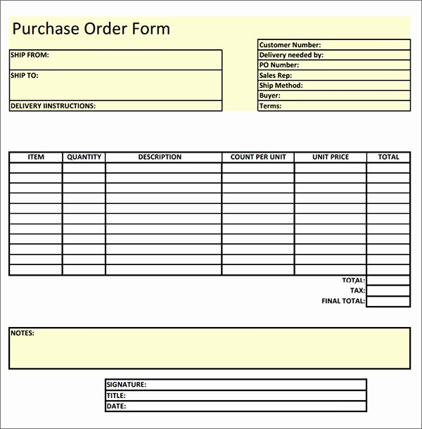 Purchase order Template Pdf Elegant order form Template 19 Download Free Documents In Pdf