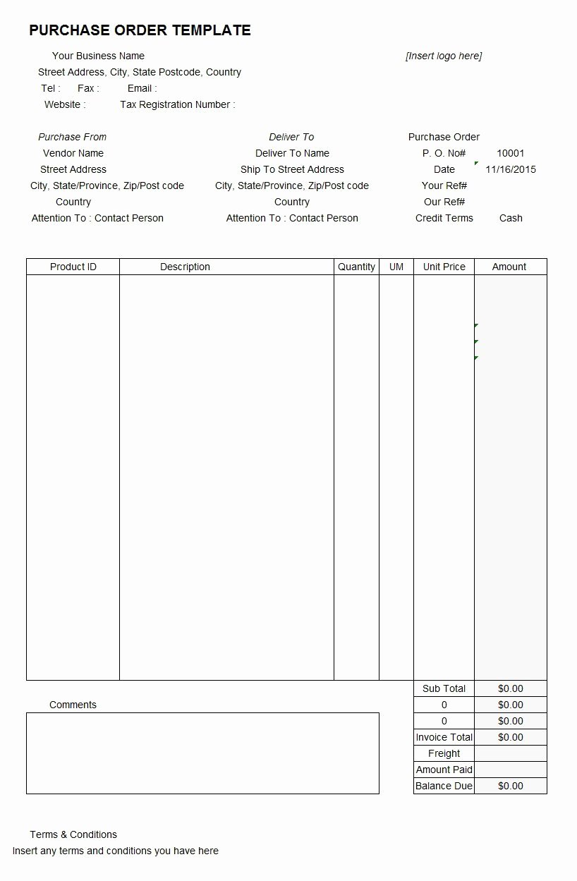 Purchase order Template Pdf Lovely Purchase order Template