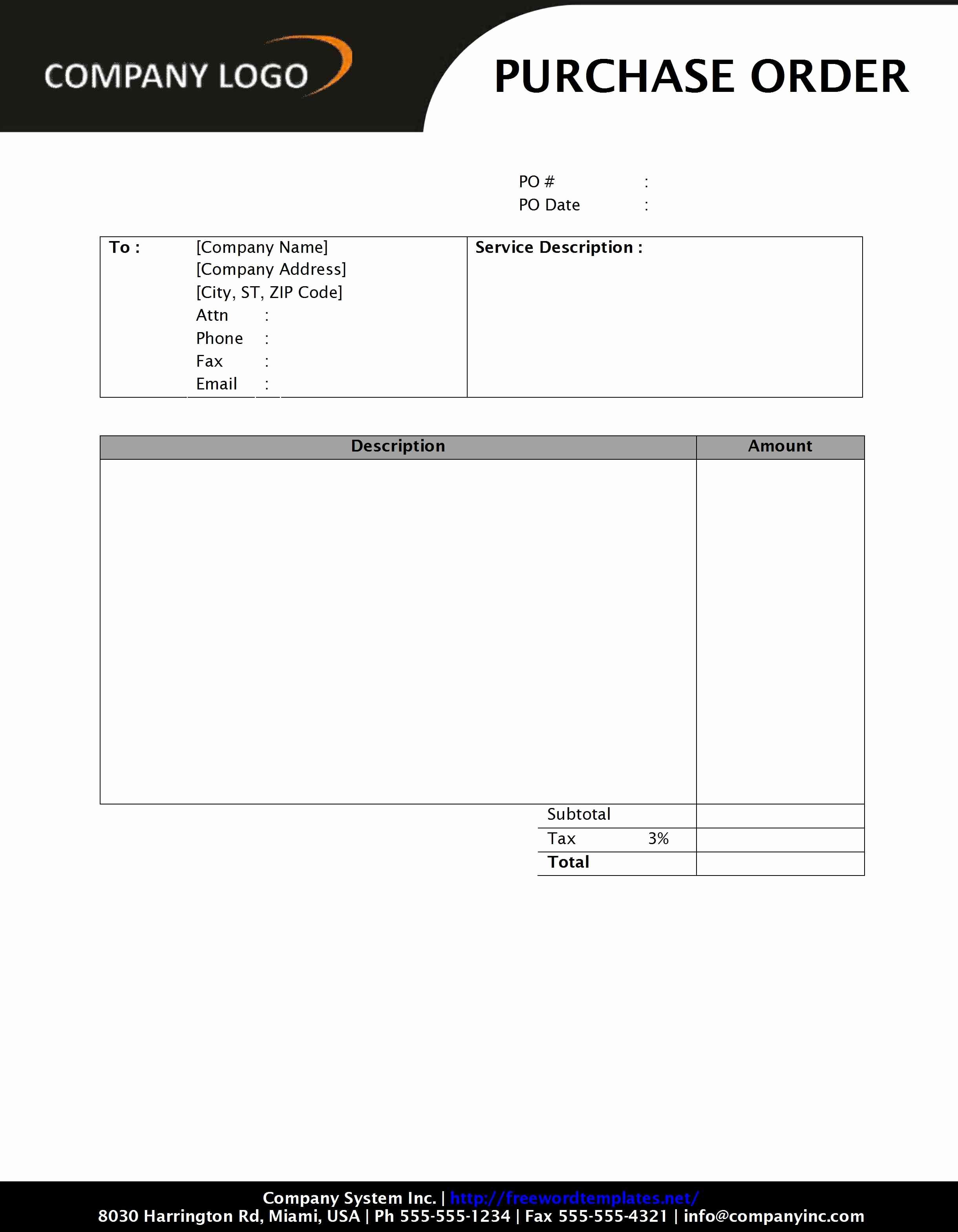 Purchase order Template Word Lovely Purchase order Sd1 Style