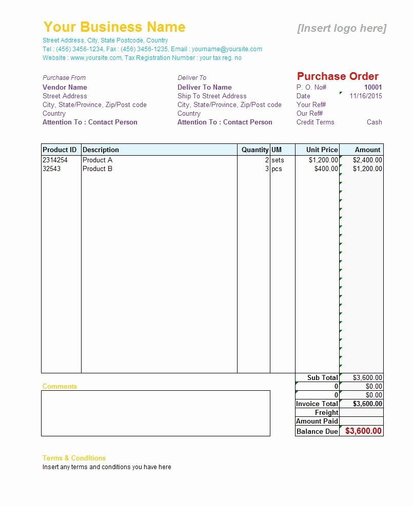 Purchase order Template Word New 39 Free Purchase order Templates In Word &amp; Excel Free