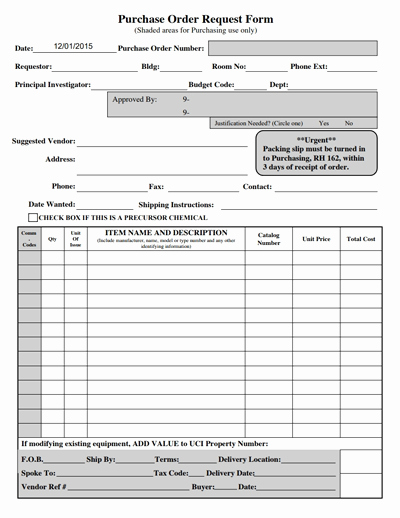 Purchase Request form Template Best Of Purchase order Request form Template Free Download Edit