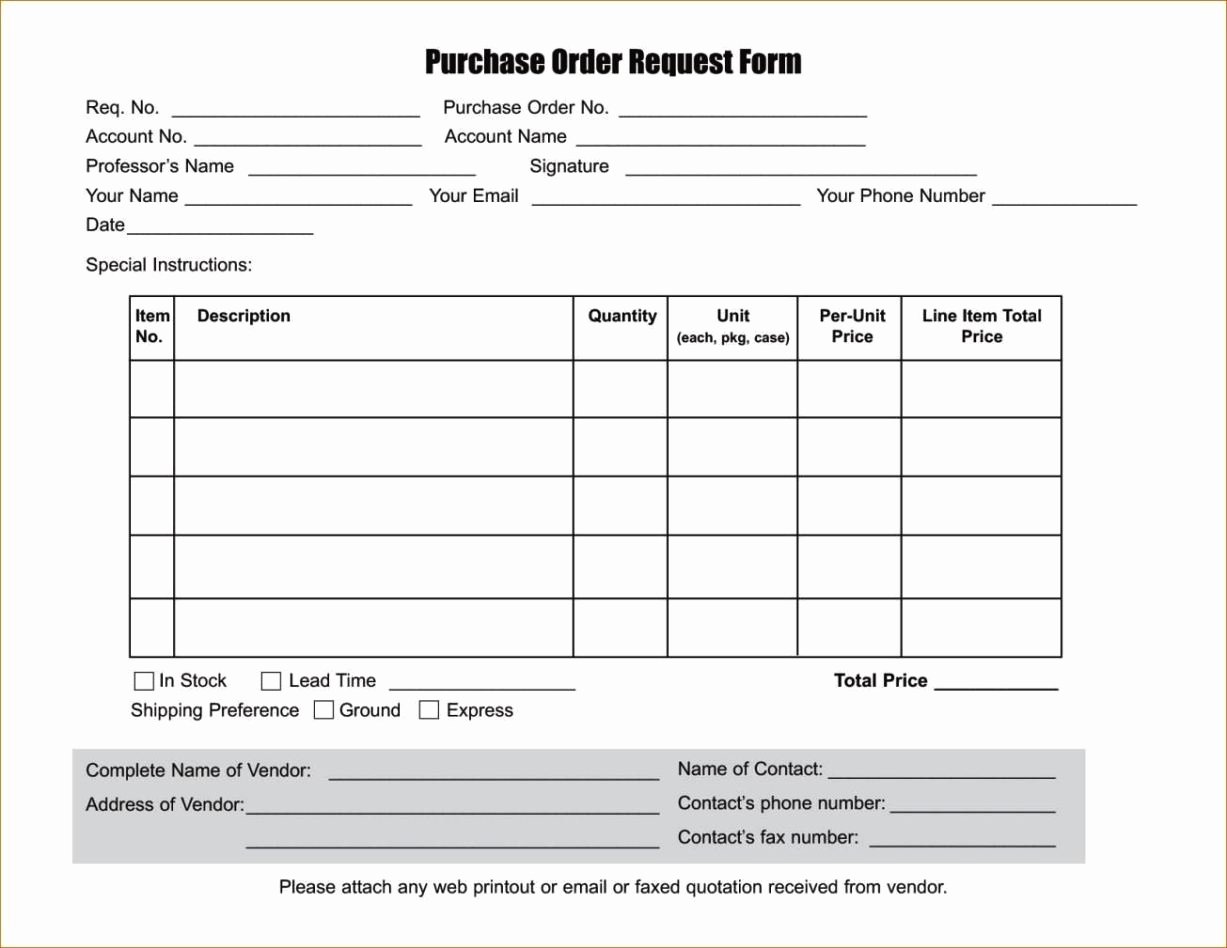 Purchase Request form Template Elegant Purchase order Request form Template Sampletemplatess