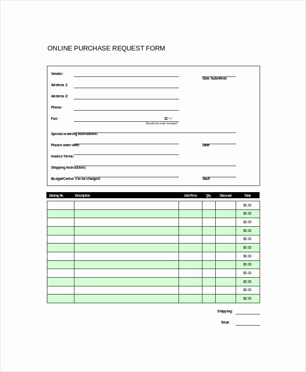 Purchase Request form Template New Excel form Template 6 Free Excel Document Downloads