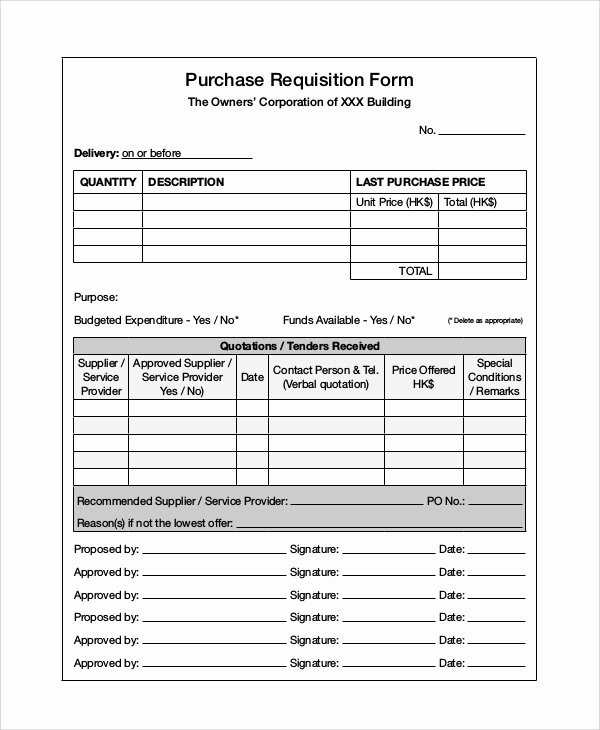 Purchase Requisition form Template Awesome Requisition form Samples Examples Templates 10