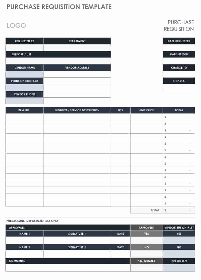Purchase Requisition form Template Elegant Free Purchase order Templates