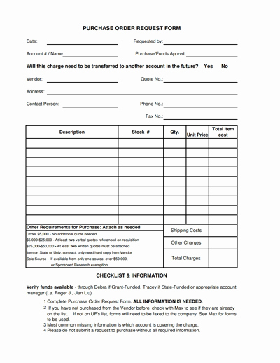 Purchase Requisition form Template Unique Purchase order Request form Template Free Download Edit