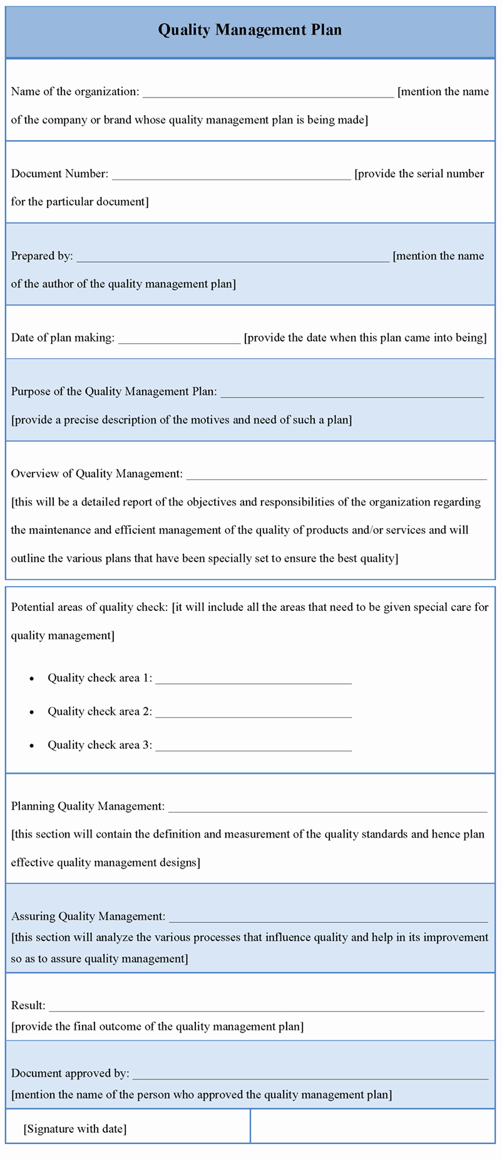 Quality Management Plan Templates Awesome Quality Management Plan Template