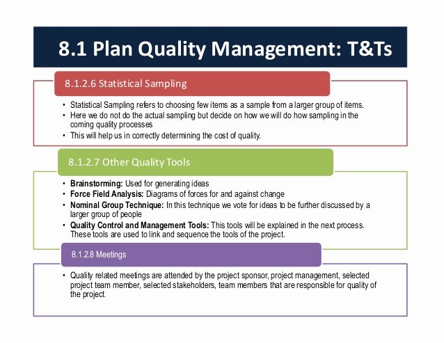 Quality Management Plan Templates Lovely Project Quality Management