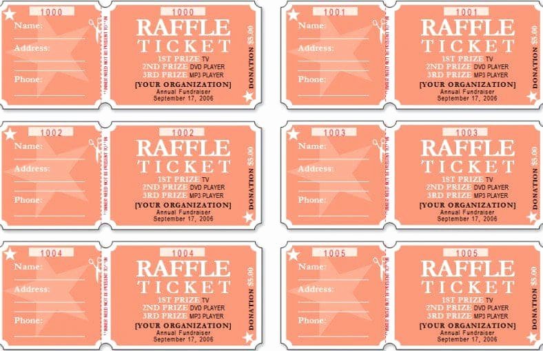 Raffle Ticket Template Excel Beautiful Sample Templates Free formats Excel Word