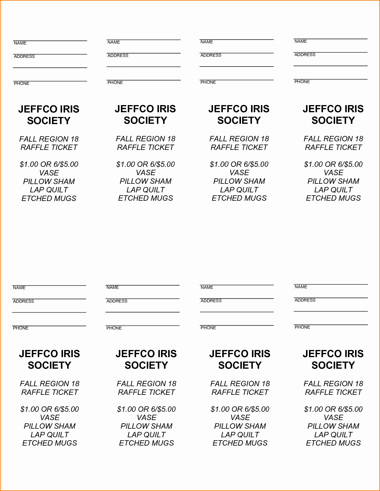 Raffle Ticket Template Word Elegant Free Printable Raffle Tickets with Stubs Free Download