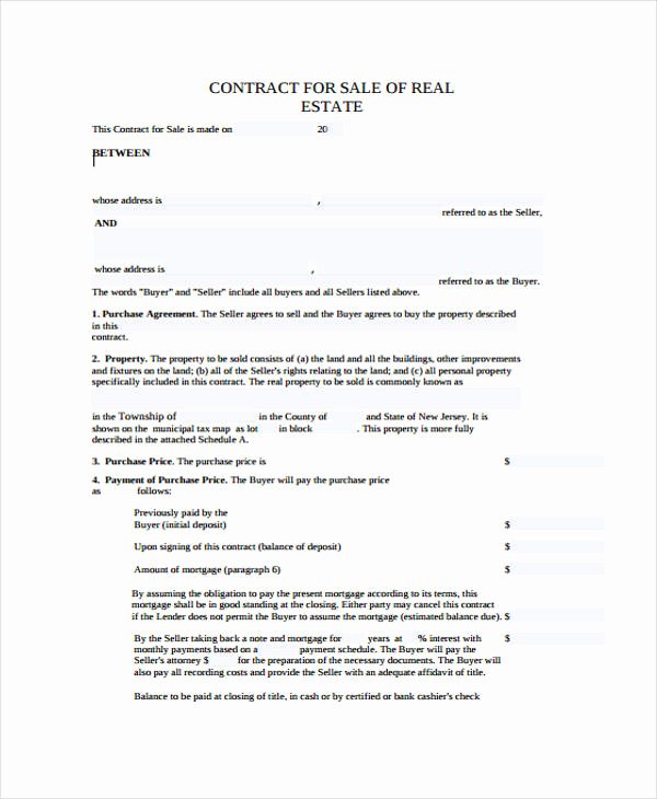 Real Estate Contract Template Elegant 11 for Sale by Owner Contract Examples Word Docs