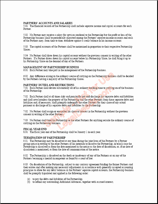 Real Estate Partnership Agreement Template Lovely Printable Sample Partnership Agreement Sample form