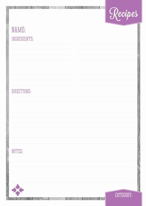 Recipe Card Template for Pages Beautiful Home organizer Recipe Pagesyou May Also Like