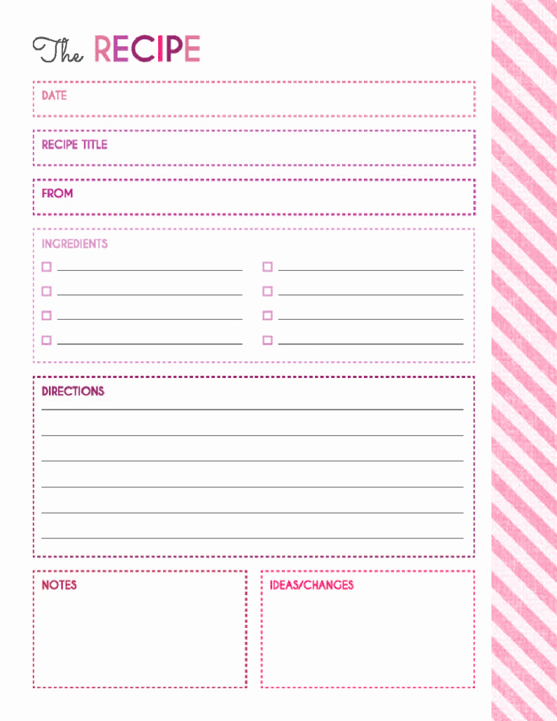 Recipe Card Template for Pages Elegant Free 200 Printable Planner Pages Letter Size