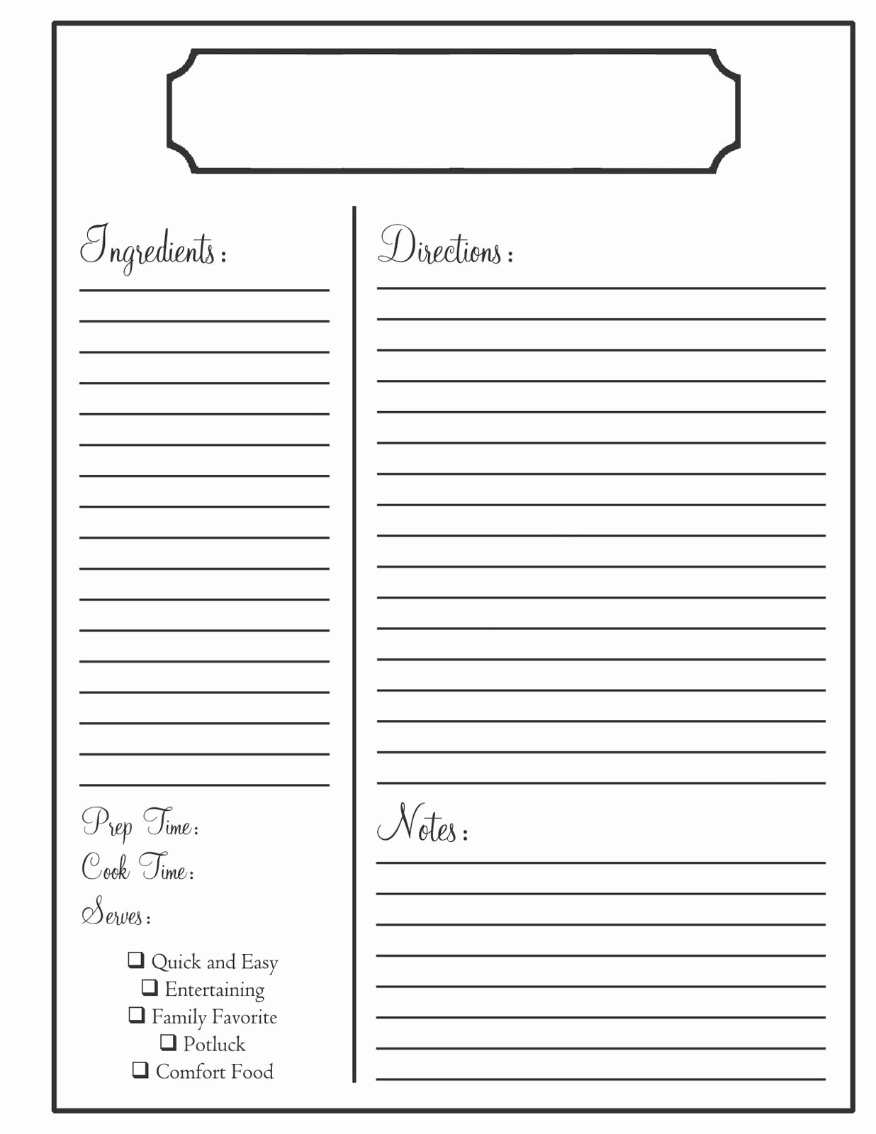 Recipe Card Template for Pages Elegant Home Need to Know