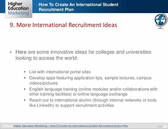 Recruitment Action Plan Template Elegant How to Create An International Student Recruitment Plan