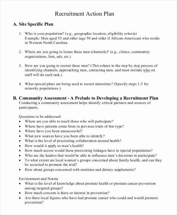 Recruitment Action Plan Template Lovely Recruitment Plan Templates 12 Free Word Pdf format
