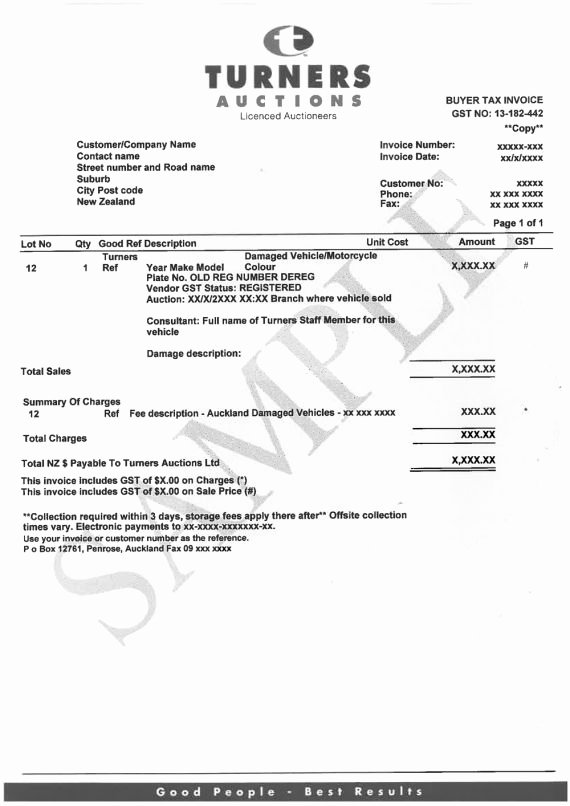 Reference Check Email Template Beautiful Sample Auction Invoices Nzta Vehicle Portal