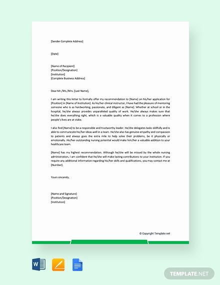 Reference Check Email Template Fresh Free Nursing Student Reference Letter Template Download