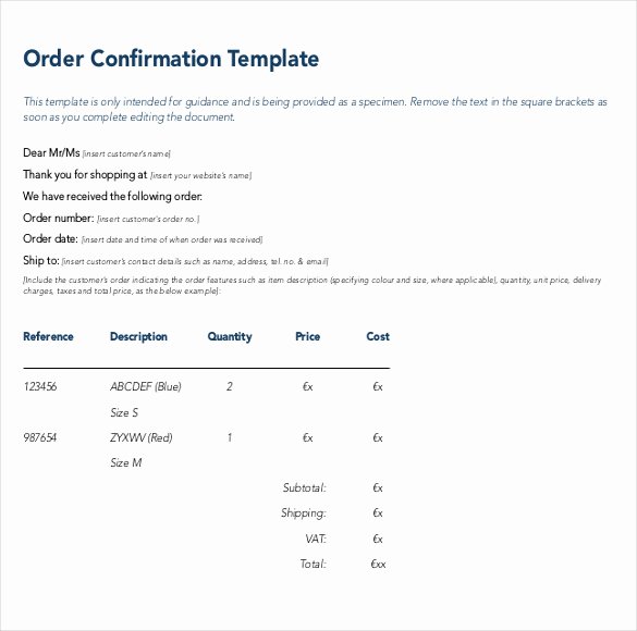 Reference Check Email Template Luxury 21 order Confirmation Templates – Word Docs