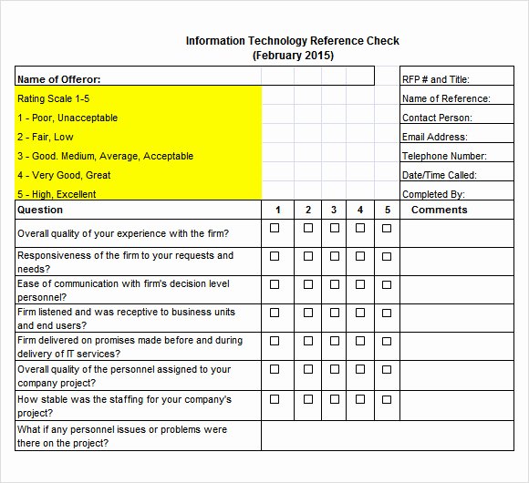 Reference Check form Template Awesome Sample Reference Check Template 14 Free Documents In