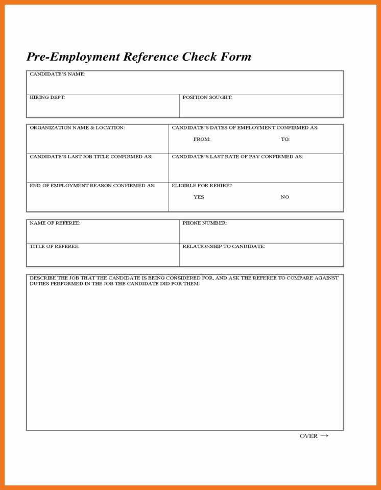 Reference Check form Template Elegant 6 7 Reference Checks Template