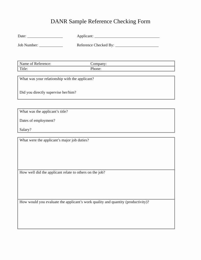 Reference Check form Template Fresh 12 Reference Checking forms &amp; Templates Pdf Doc