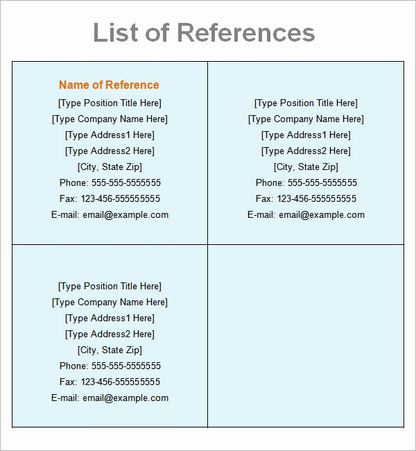 Reference List Template Word Luxury Professional Reference List Template Word