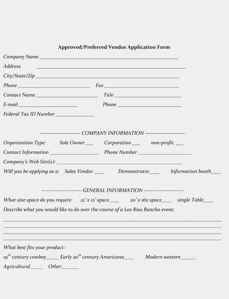 Registration forms Template Word Fresh 9 Printable Blank Vendor Registration form Templates for