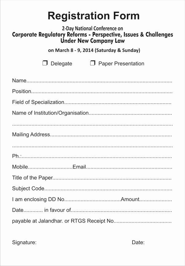 Registration forms Template Word Fresh Printable Registration form Templates Word Excel Samples