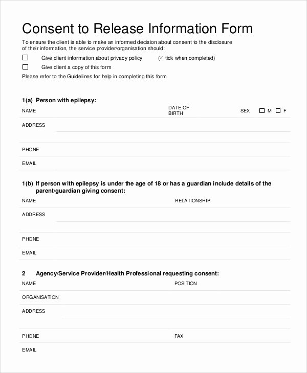 Release Of Information form Template Inspirational Sample Informed Consent form 9 Examples In Pdf Word